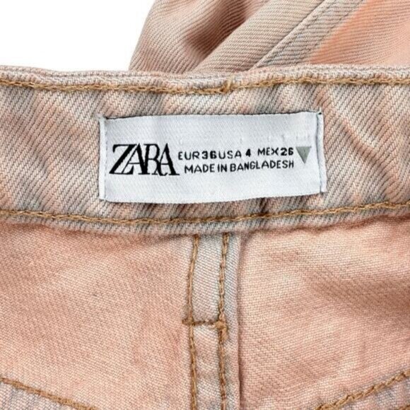 Zara Mid Rise Bootcut Jean Size 4 Pink Blue - Picture 11 of 11